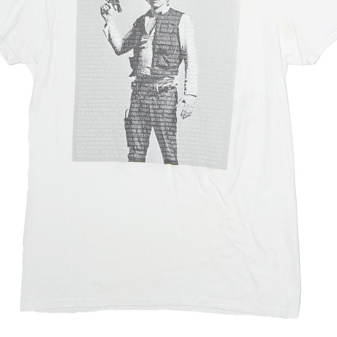 STARWARS Mens White Graphic T-Shirt M Short Sleeve Crew Neck Cotton