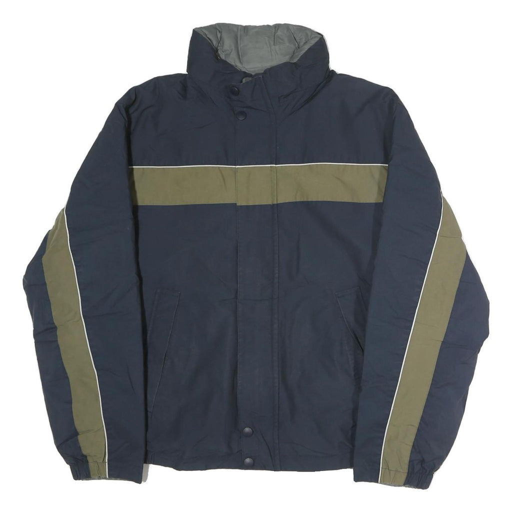NAUTICA Mens Navy & Olive Jacket L Polyester Zip Casual Outerwear