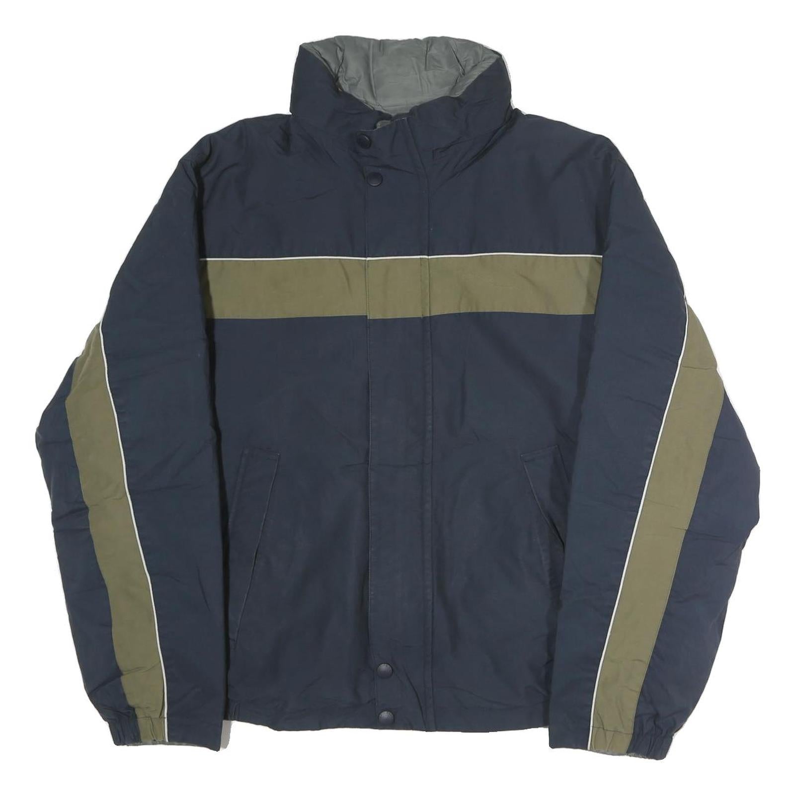 NAUTICA Mens Navy & Olive Jacket L Polyester Zip Casual Outerwear