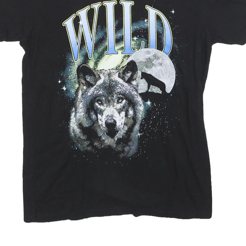 WHITNEY CUMMINGS Womens Black Wolf Graphic T-Shirt M Short Sleeve Crew Neck Wild
