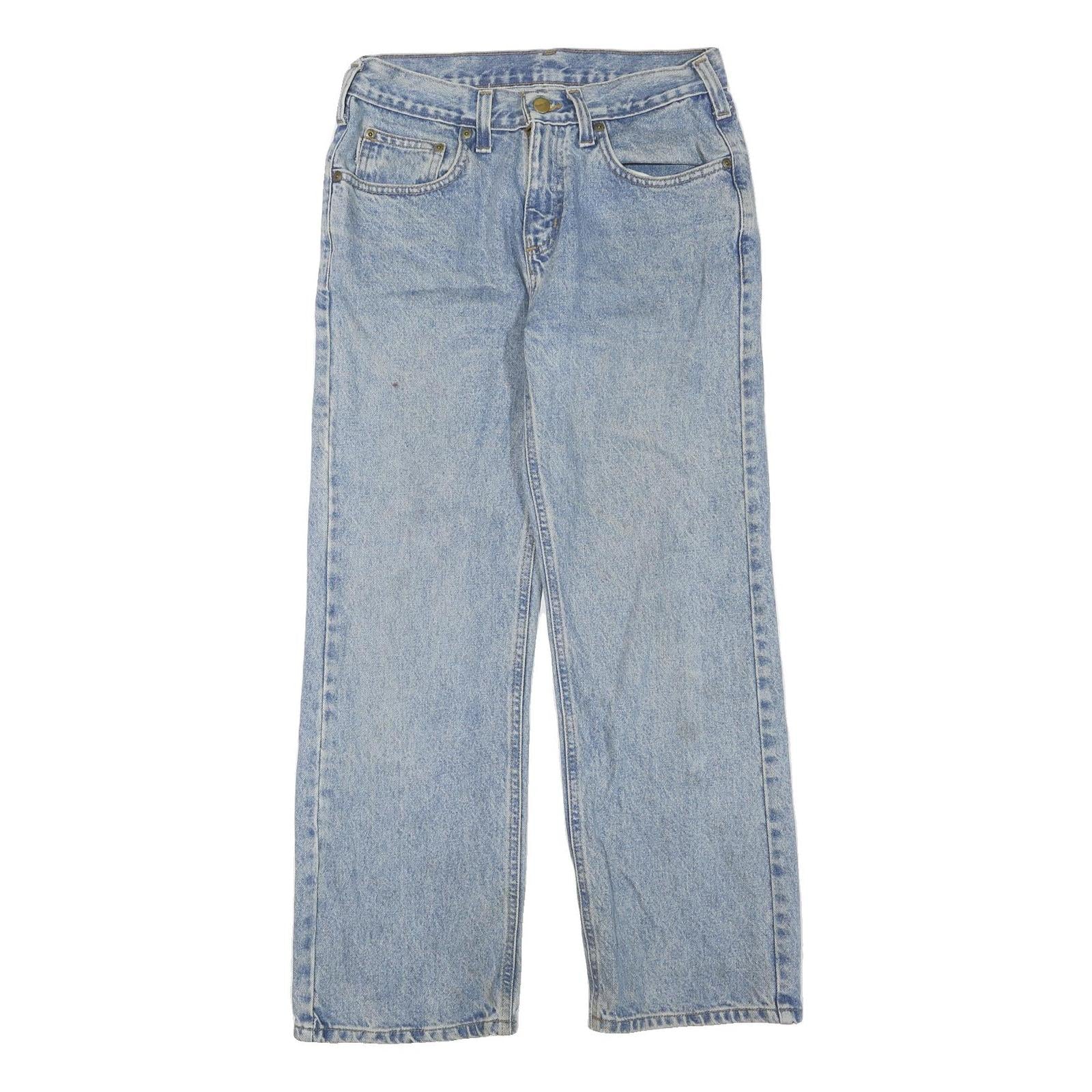 CARHARTT Womens Regular Fit Blue Denim Straight Leg Cotton Blend Jeans W30 L27