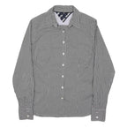 TOMMY HILFIGER Womens Black & White Checked Shirt UK 8 Classic Button-Down