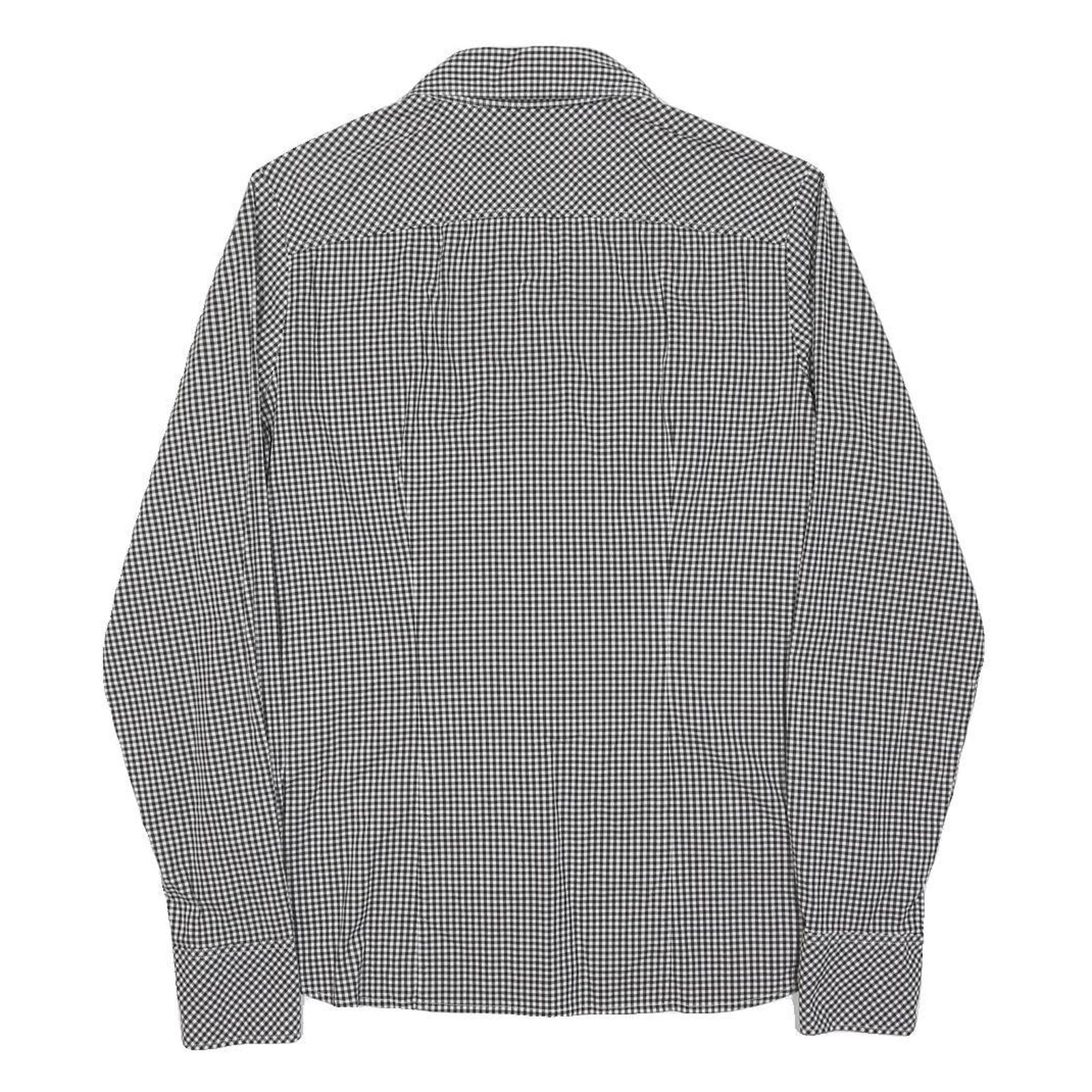 TOMMY HILFIGER Womens Black & White Checked Shirt UK 8 Classic Button-Down