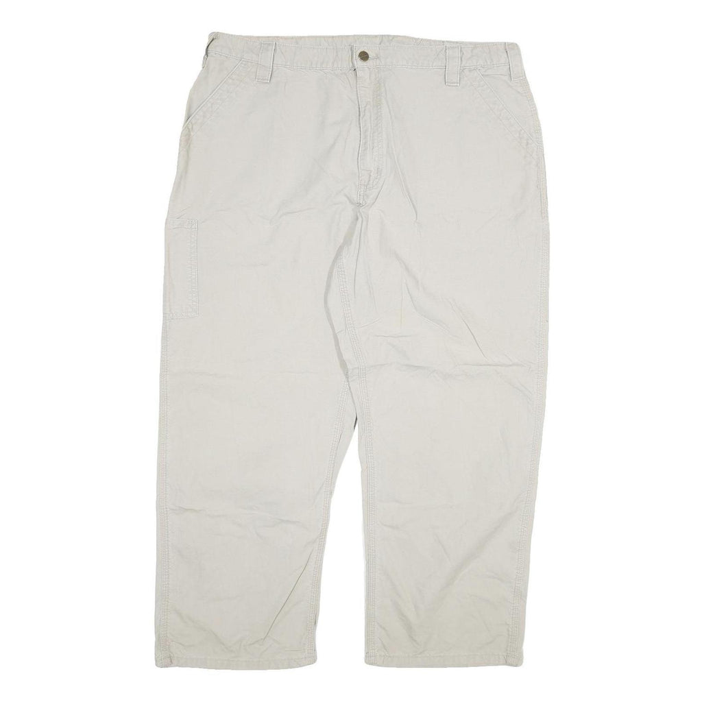 CARHARTT Mens Cotton Blend Beige Relaxed Straight Trousers W40 L28 Workwear