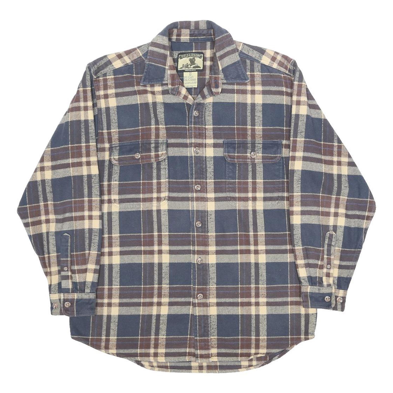 FIELD & STREAM Mens Blue & Brown Check Shirt M Cotton Casual Workwear