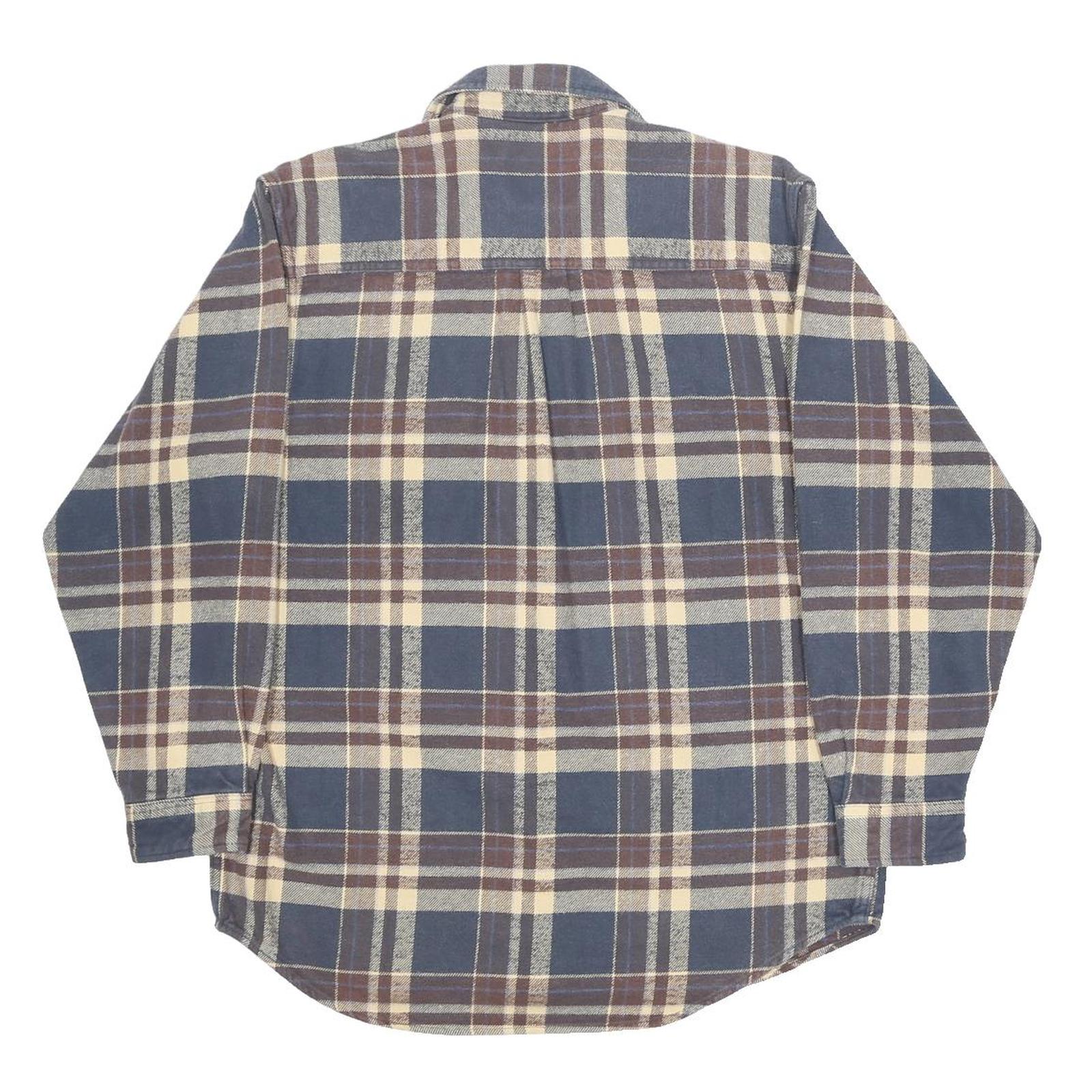FIELD & STREAM Mens Blue & Brown Check Shirt M Cotton Casual Workwear