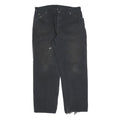 DICKIES Mens Cotton Blend Black Relaxed Loose Fit Trousers W36 L30 Workwear