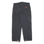 DICKIES Mens Cotton Blend Black Relaxed Loose Fit Trousers W36 L30 Workwear
