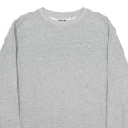 FILA Womens Grey Cotton Blend Crew Neck Sweatshirt M Classic Logo Pullover
