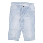 D CO Mens Shorts Blue Denim Casual L W32 Cotton Blend Comfortable Relaxed Fit