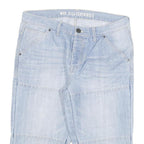 D CO Mens Shorts Blue Denim Casual L W32 Cotton Blend Comfortable Relaxed Fit