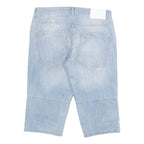 D CO Mens Shorts Blue Denim Casual L W32 Cotton Blend Comfortable Relaxed Fit