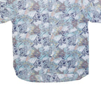 JAS Mens Blue Abstract Pattern Cotton Blend Shirt L Casual Button Up Summer