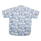 JAS Mens Blue Abstract Pattern Cotton Blend Shirt L Casual Button Up Summer