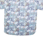 JAS Mens Blue Abstract Pattern Cotton Blend Shirt L Casual Button Up Summer