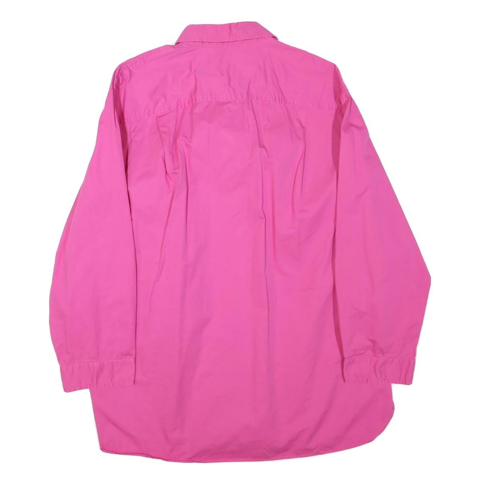 ZARA Womens Pink Cotton Blend Shirt Long Sleeve Collared L Classic Button Down