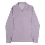 Womens Purple Printed Shirt Long Sleeve Button Neck M Lightweight