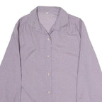 Womens Purple Printed Shirt Long Sleeve Button Neck M Lightweight