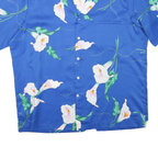 PACIFICA Mens Blue Floral Print Shirt 2XL Short Sleeve Polyester Blend Casual
