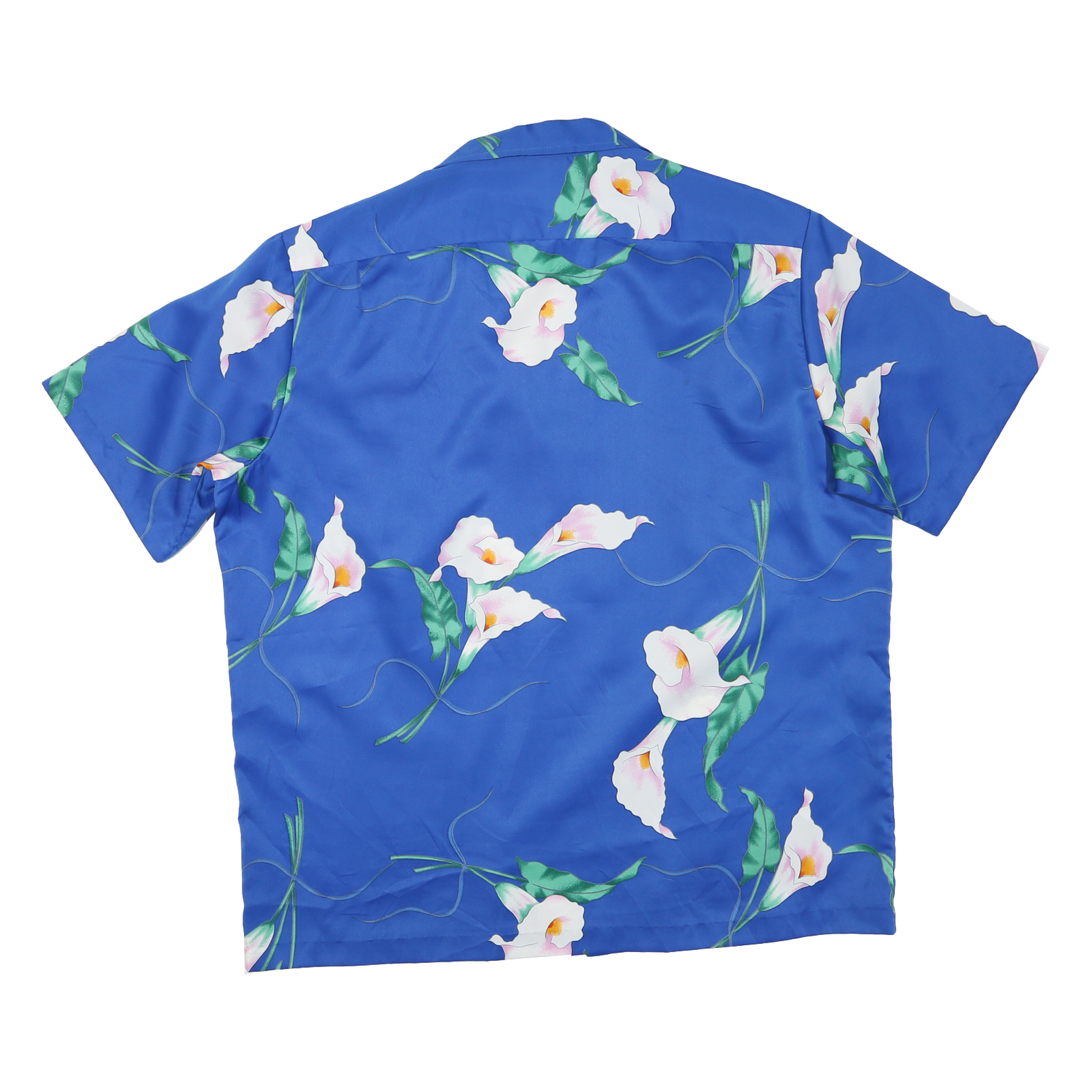 PACIFICA Mens Blue Floral Print Shirt 2XL Short Sleeve Polyester Blend Casual