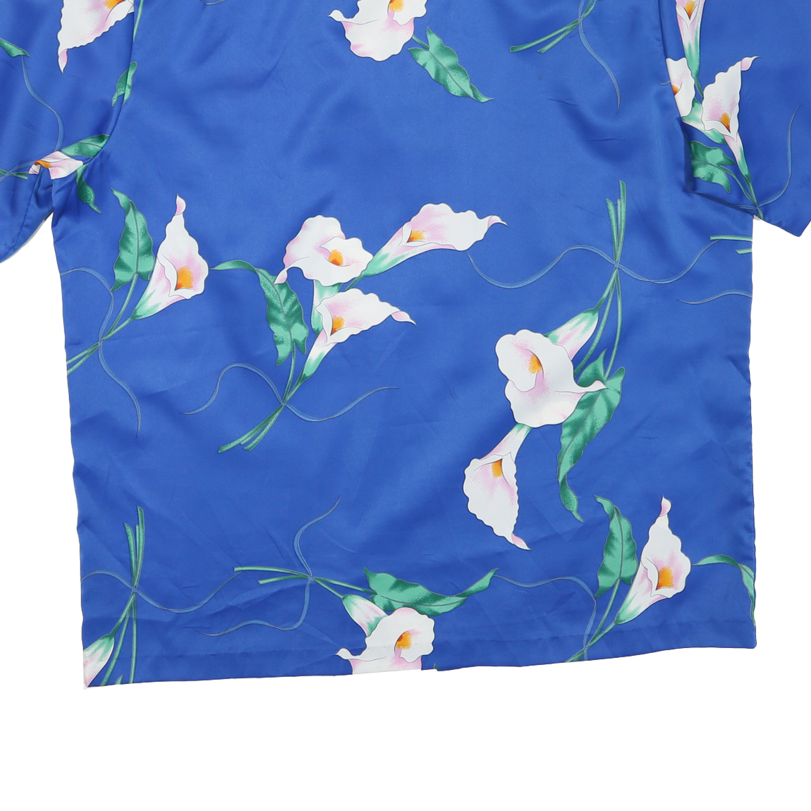 PACIFICA Mens Blue Floral Print Shirt 2XL Short Sleeve Polyester Blend Casual