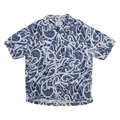 SEVEN PALM Mens Blue Rayon Button Jacket XL Abstract Pattern Summer Casual