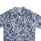 SEVEN PALM Mens Blue Rayon Button Jacket XL Abstract Pattern Summer Casual