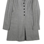SUITE Womens Grey & Black Wool Button Jacket UK 10 Tailored Plain Velvet Collar
