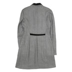 SUITE Womens Grey & Black Wool Button Jacket UK 10 Tailored Plain Velvet Collar