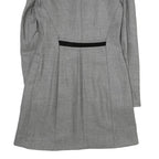 SUITE Womens Grey & Black Wool Button Jacket UK 10 Tailored Plain Velvet Collar