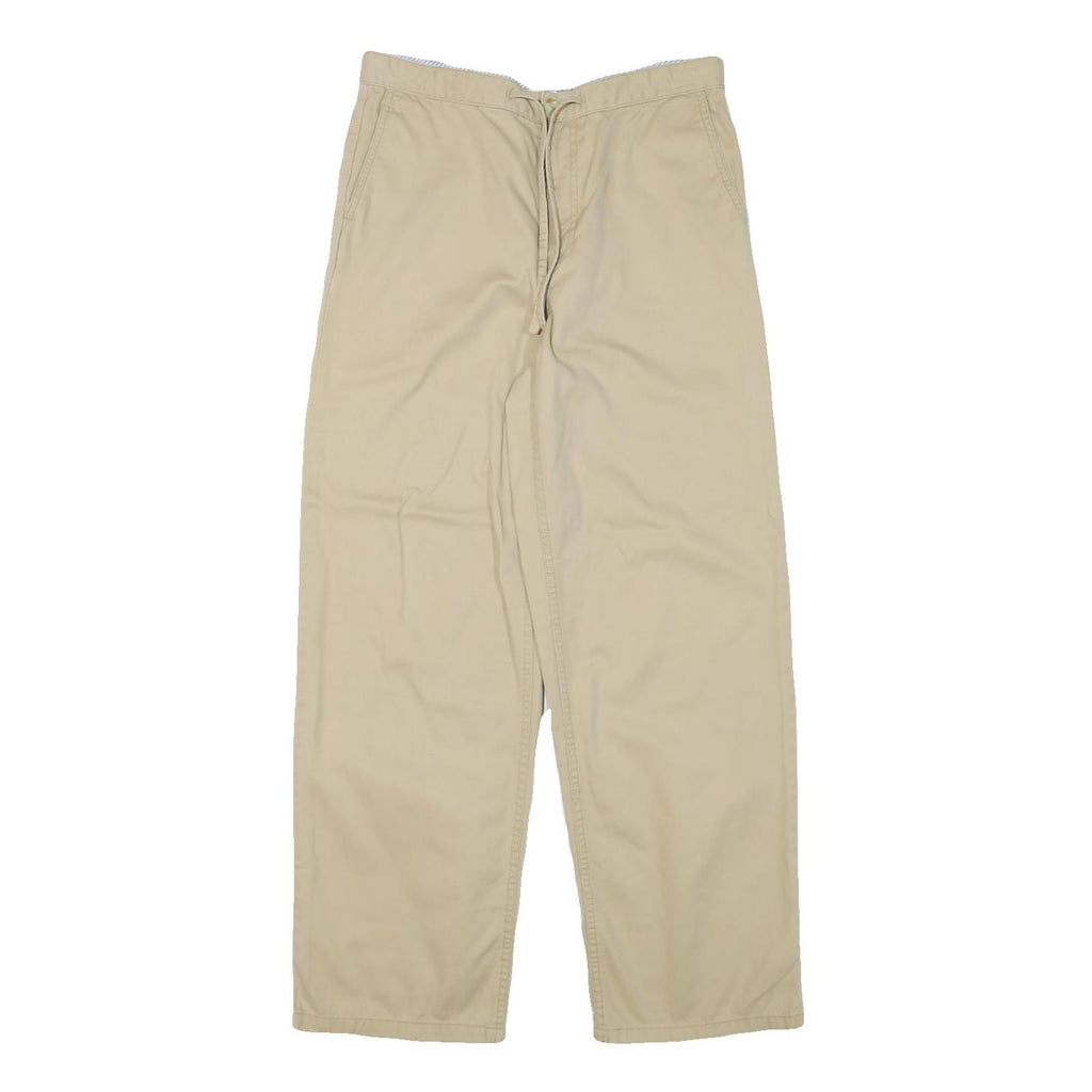 TOMMY HILFIGER Womens Cotton Blend Beige Relaxed Drawstring Trousers W29 L29