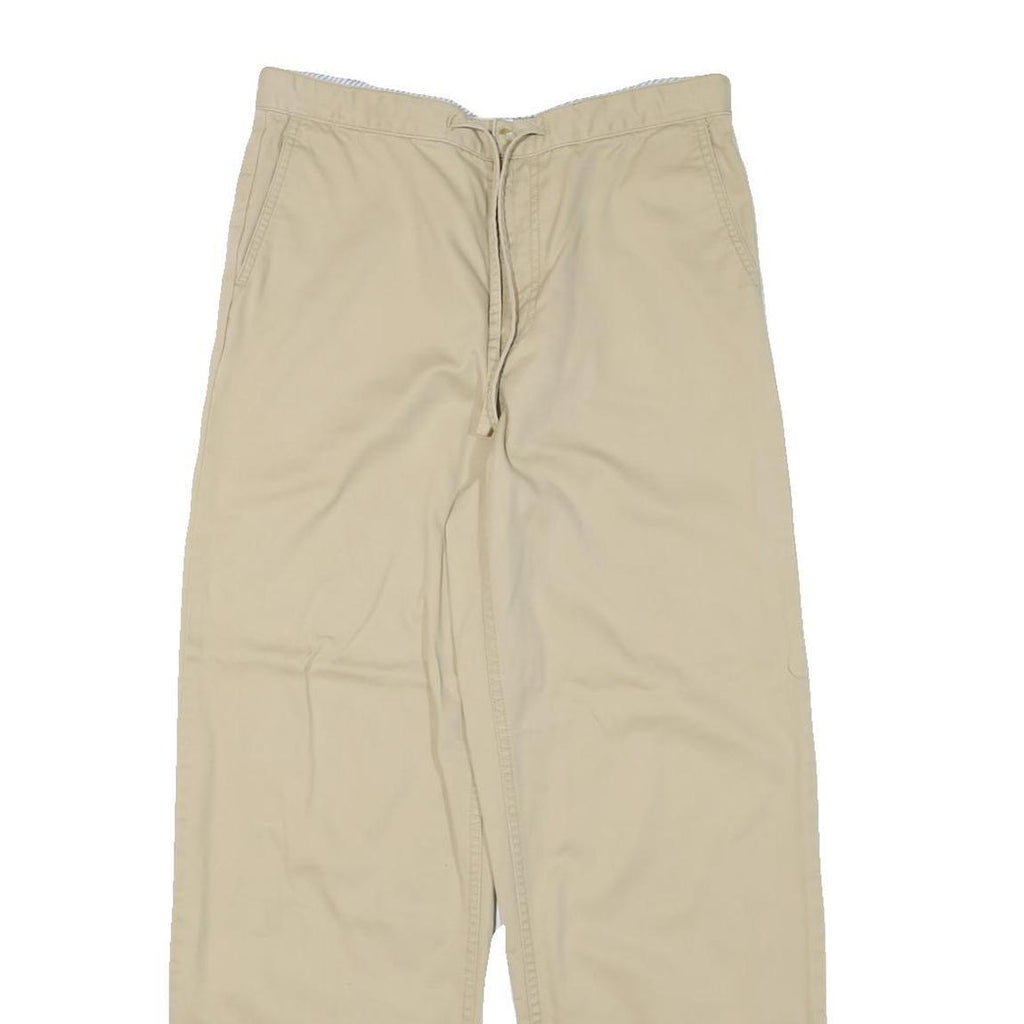 TOMMY HILFIGER Womens Cotton Blend Beige Relaxed Drawstring Trousers W29 L29