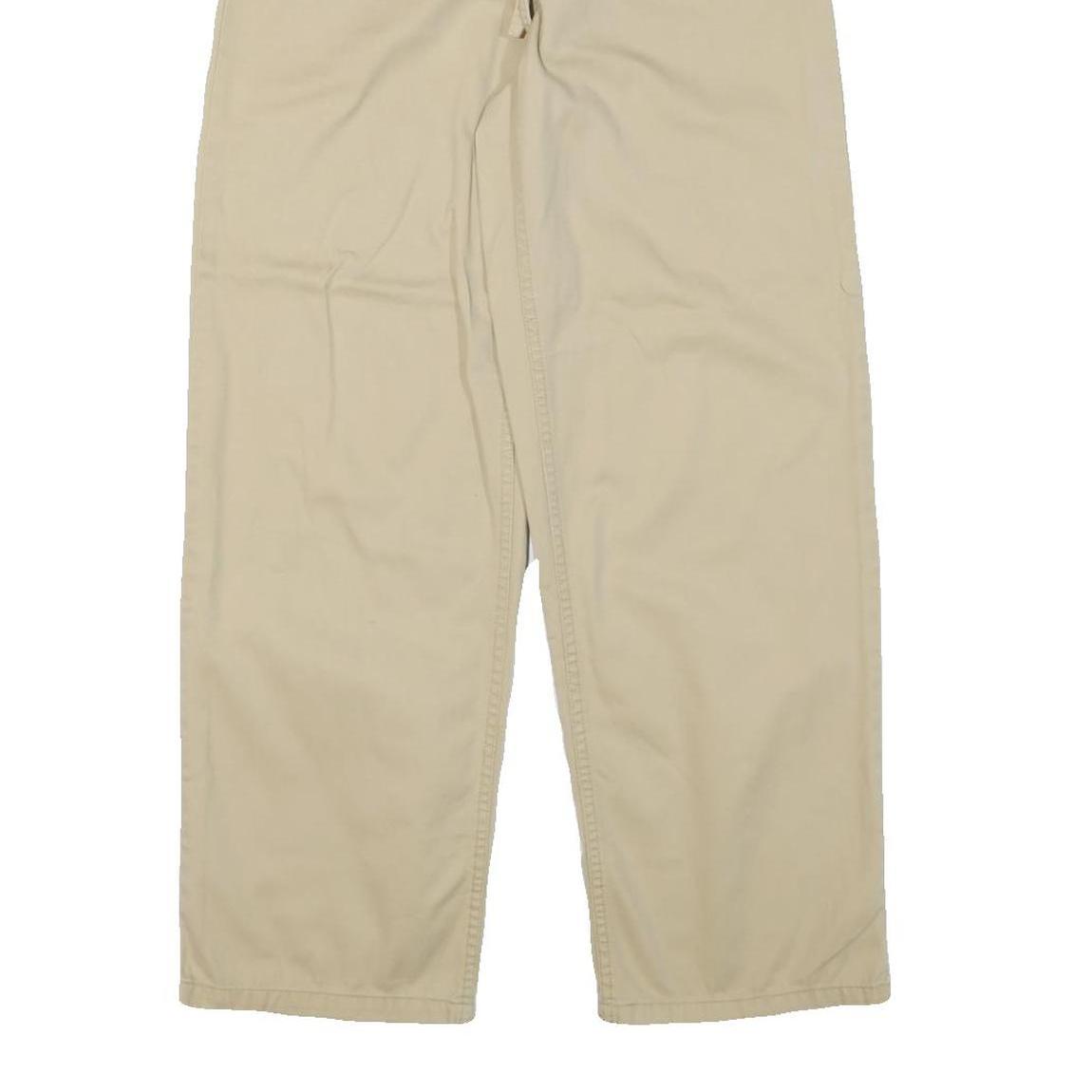 TOMMY HILFIGER Womens Cotton Blend Beige Relaxed Drawstring Trousers W29 L29