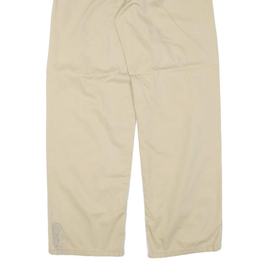 TOMMY HILFIGER Womens Cotton Blend Beige Relaxed Drawstring Trousers W29 L29