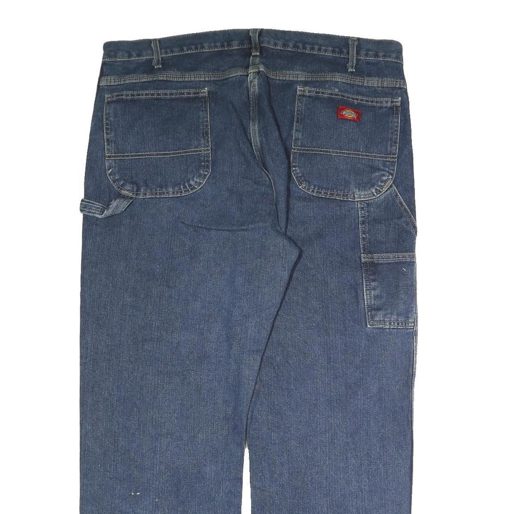 DICKIES Mens Relaxed Blue Denim Zip Jeans W40 L30 Workwear Durable