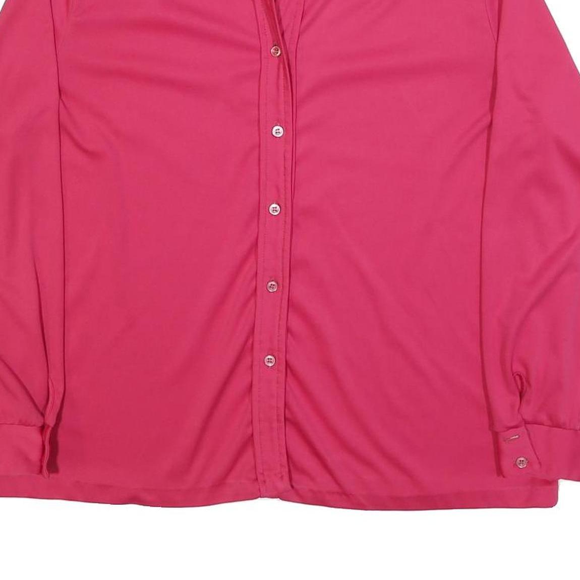YALLE CLASSICS Womens Pink Basic Shirt Long Sleeve Collared XL Soft Cotton Blend