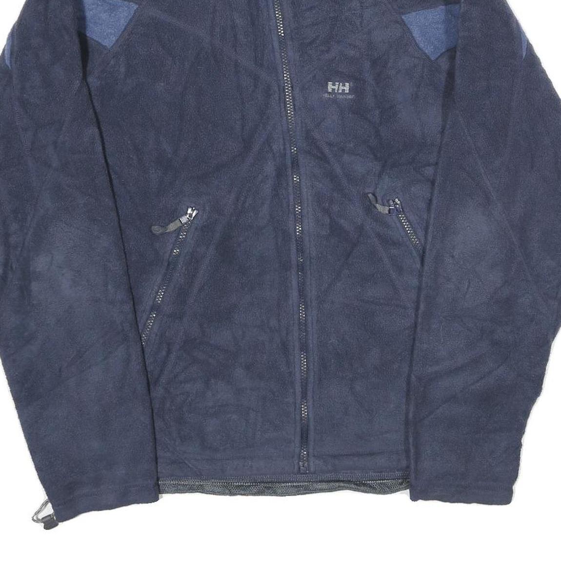 HELLY HANSEN Mens Navy Blue Jacket L Polyester Fleece Zip Front Outdoor Casual