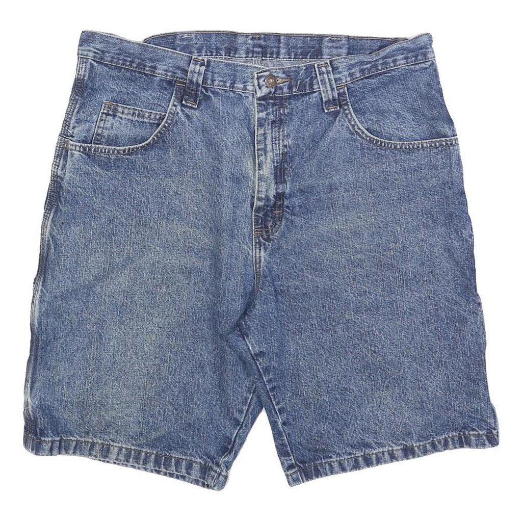 WRANGLER Mens Denim Blue Casual Shorts L W36 Cotton Blend Button Closure