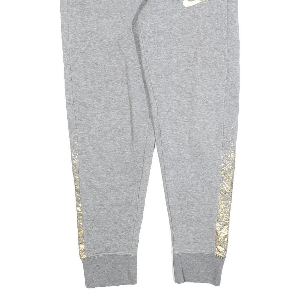 NIKE Womens Grey & Gold Joggers Slim Tapered S W26 L28 Sweatpants