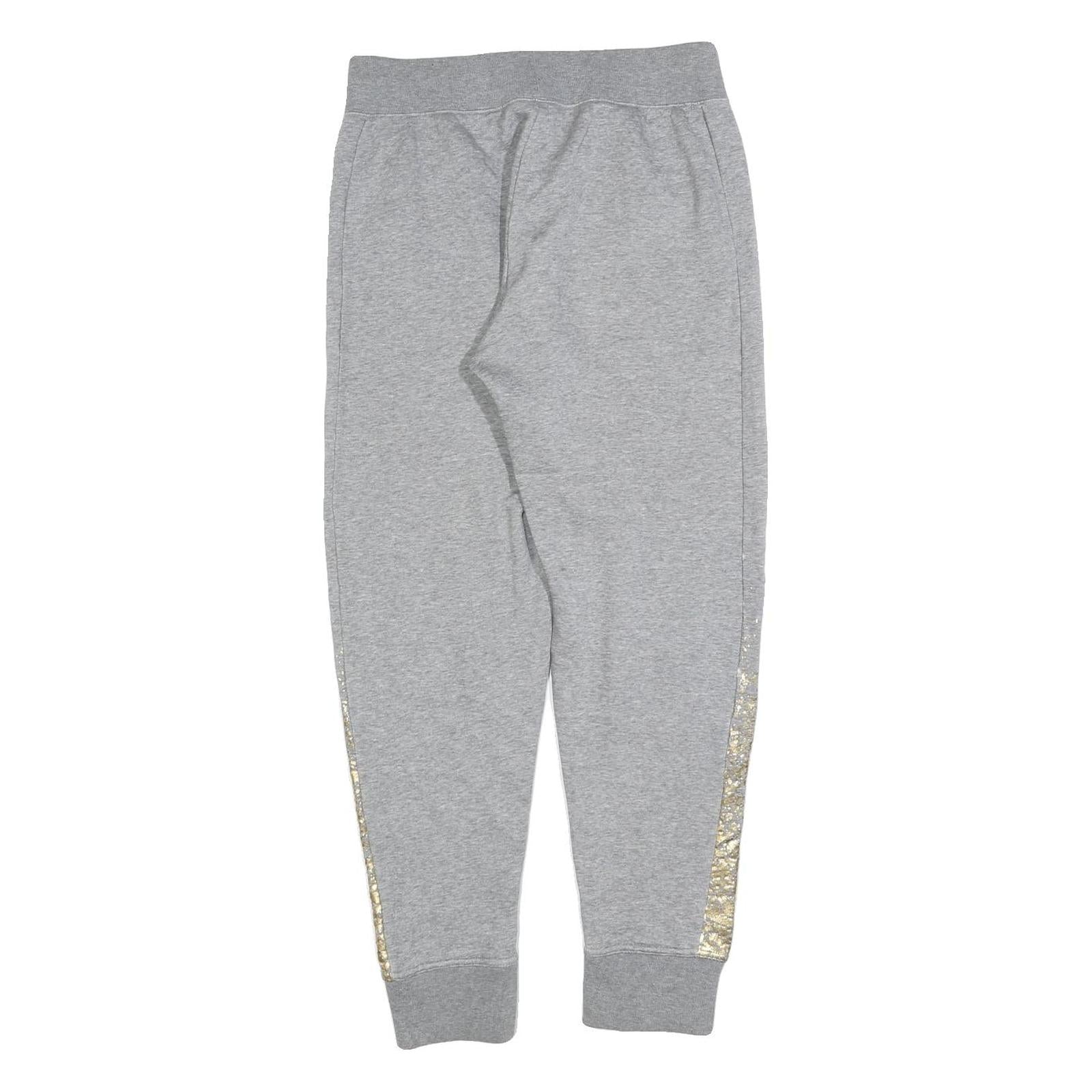 NIKE Womens Grey & Gold Joggers Slim Tapered S W26 L28 Sweatpants