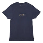VANS Mens Navy Blue Logo Graphic T-Shirt S Short Sleeve Crew Neck Cotton Blend