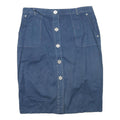ELANA MIRO Womens Blue Cotton Blend Button Midi Skirt XL Casual Classic Style