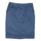 ELANA MIRO Womens Blue Cotton Blend Button Midi Skirt XL Casual Classic Style