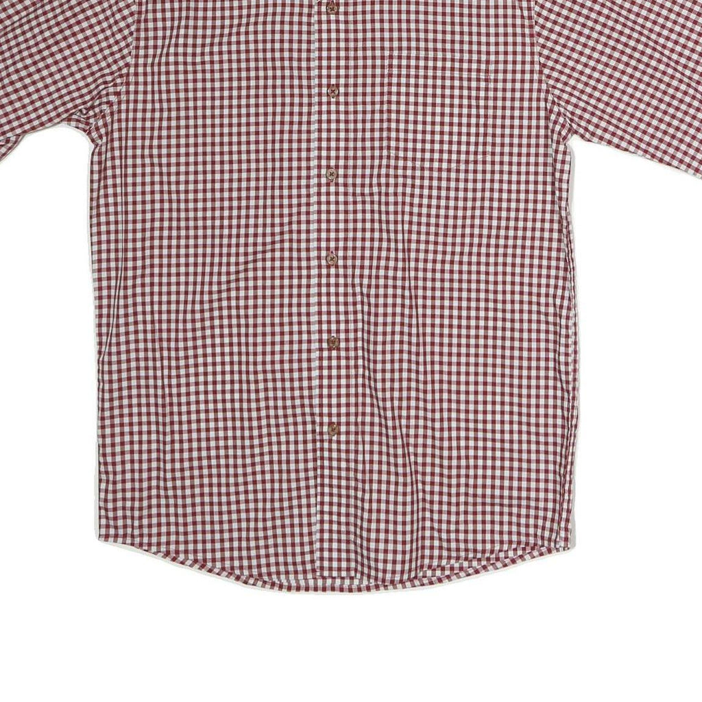 WRANGLER Mens Red & White Check Shirt S Button Down Short Sleeve Cotton Casual