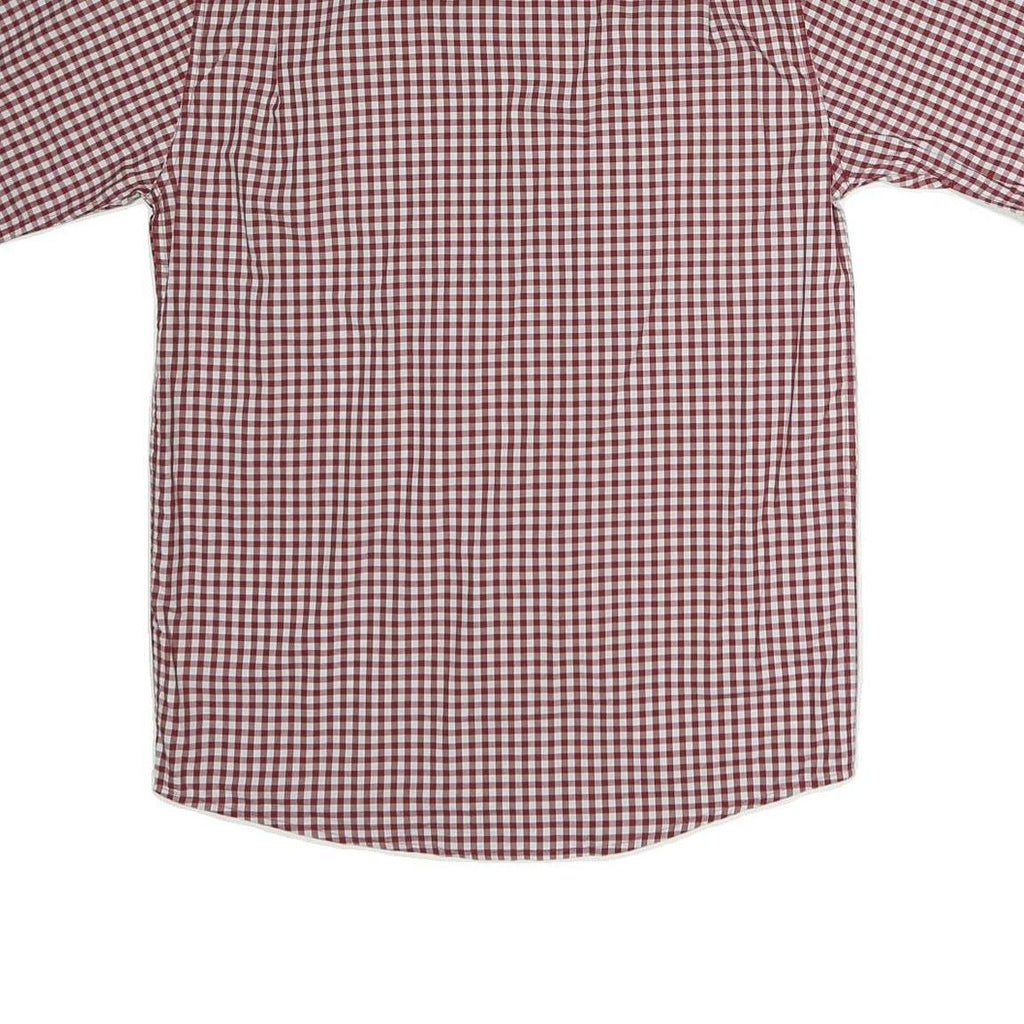 WRANGLER Mens Red & White Check Shirt S Button Down Short Sleeve Cotton Casual