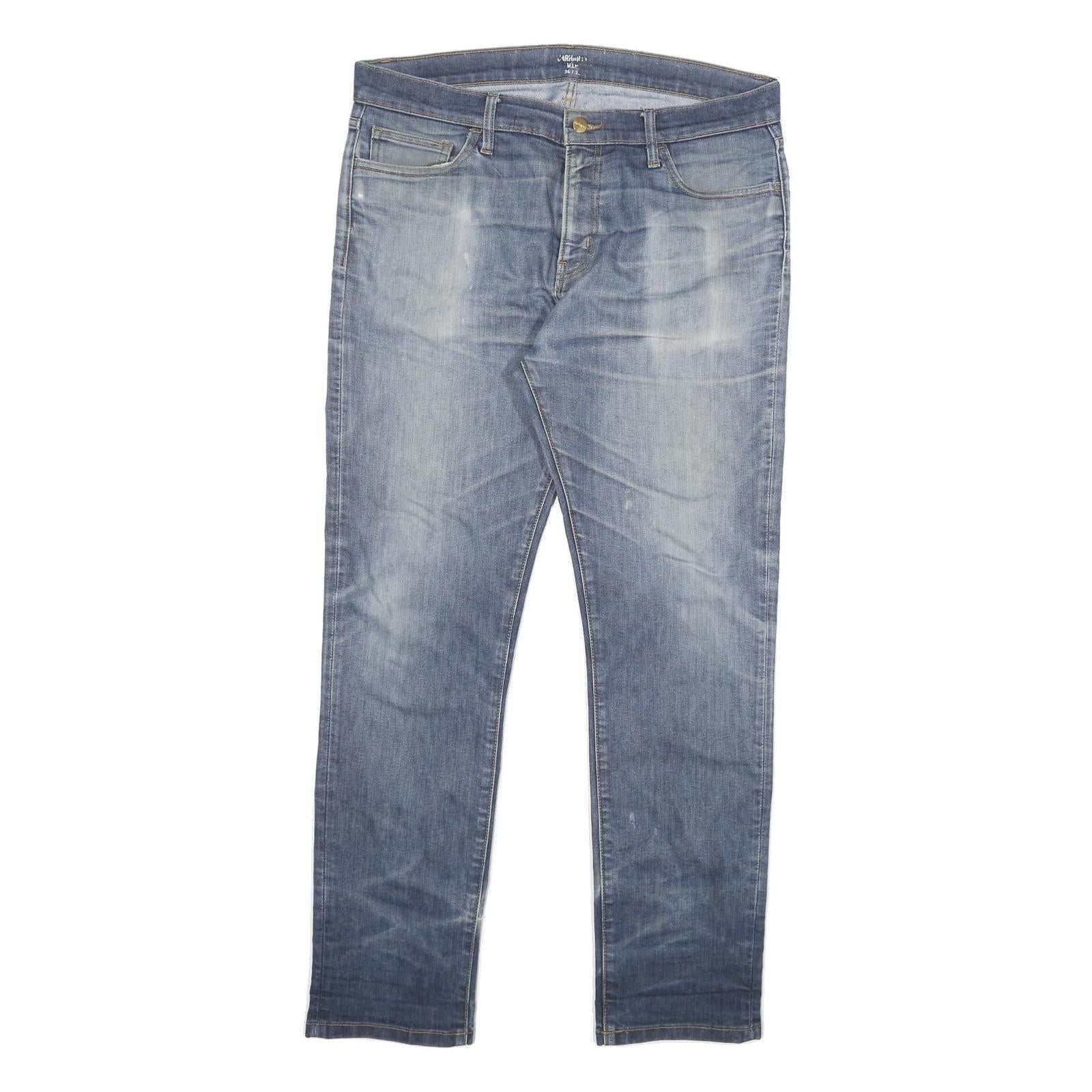 CARHARTT Mens Jeans Blue Regular Straight Denim Medium W36 L32 Classic Zip