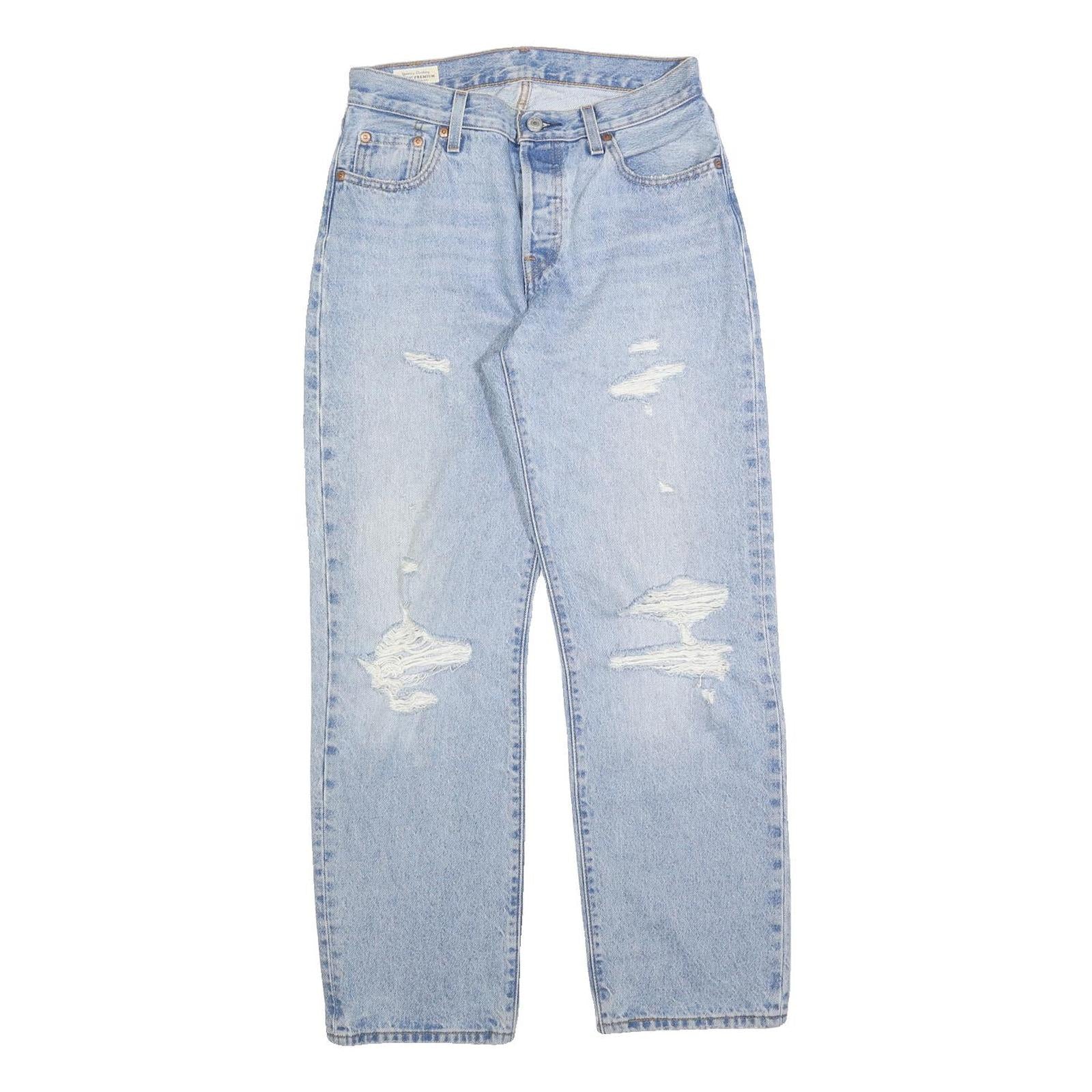 LEVI'S 501 Big E Womens Jeans Blue Regular Straight Denim Light W28 L30
