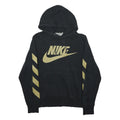 NIKE Womens Black & Gold Hoodie S Pullover Cotton Blend Sports Sweatshirt