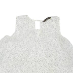 ZARA Womens Printed Top White Sleeveless Spotted M