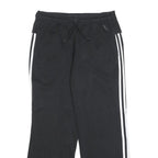 ADIDAS Womens Joggers Black & White Slim Straight UK 12 W30 L30 Cotton Blend
